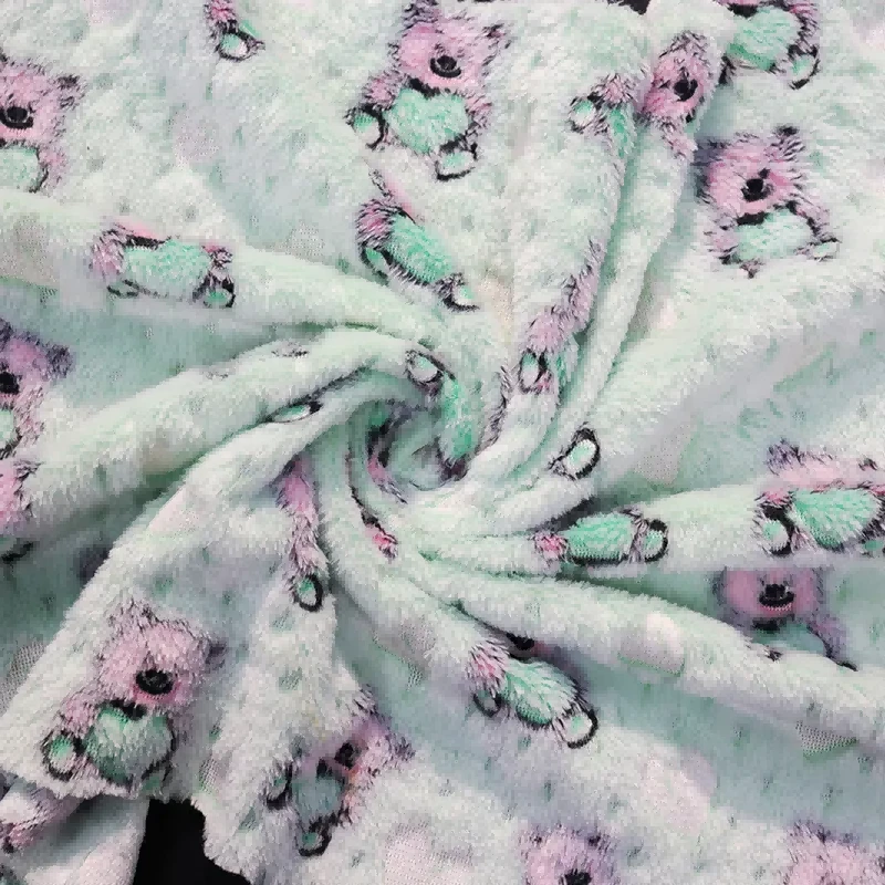 Ανάγλυφο Teddy Bear Printed Coral Fleece Ύφασμα