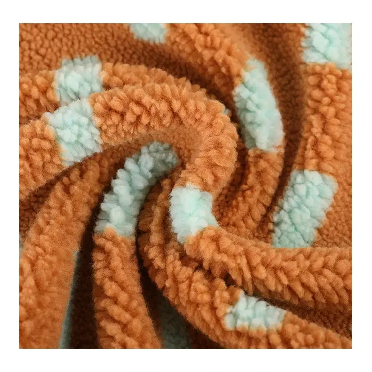 Leopard Print Fleece Πλεκτό Ύφασμα Sherpa