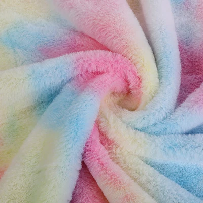 Ύφασμα Faux Fur Rainbow Rabbit