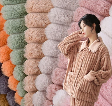 Ύφασμα Faux Fur Stripe Rabbit