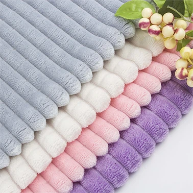 Stripe Flannel Fleece Fabric 