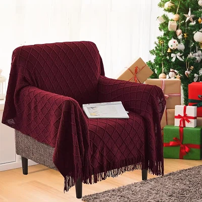 Jacquard Tassel Blanket