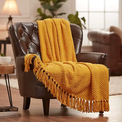 Tassel Blanket For Couch Bed Sofa